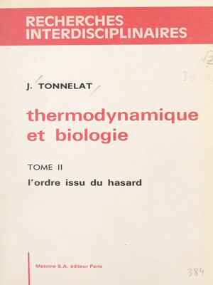 cover image of Thermodynamique et biologie (2)